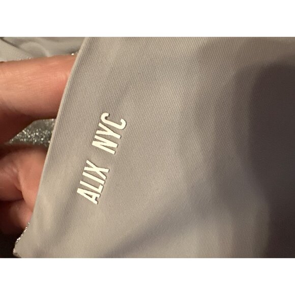 Alix Nyc Silver Glitter Bodysuit With Adjustable Straps Womens Small New $118 - Picture 9 of 11